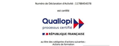 Logo Qualiopi — processus certifié, République française